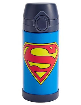 Termo de acero inoxidable Mackenzie Dc Superman con tapa a presión 355 ml