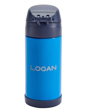 Termo de acero inoxidable Mackenzie Dc Superman con tapa a presión 355 ml