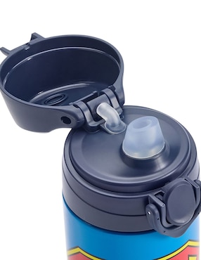 Termo de acero inoxidable Mackenzie Dc Superman con tapa a presión 355 ml