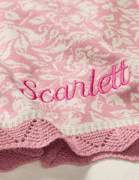 Cobija de tejido jacquard Morris & Co. Mallow para bebé niña