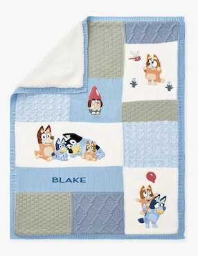 Cobija de tejido plano Bluey y Bingo para bebé