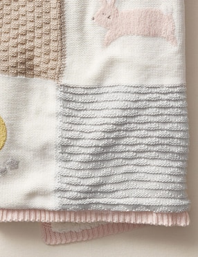 Cobija de tejido plano Heirloom Animals para bebé niña