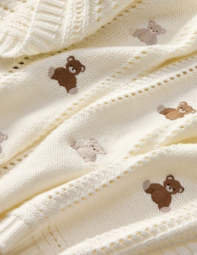 Cobija de tejido plano Teddy Bear para bebé