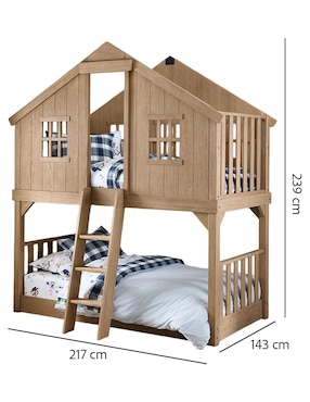 Litera Treehouse Seadrift de madera pino individual