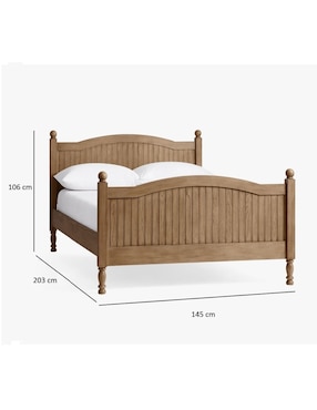 Cama Catalina de madera matrimonial