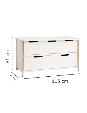 Cómoda Avery de madera pino