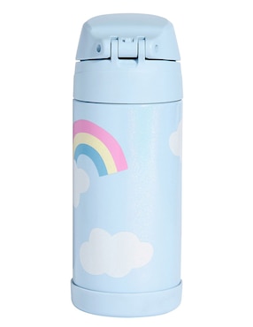 Termo de acero inoxidable Mackenzie Metallic Rainbows con tapa flip top 354 ml