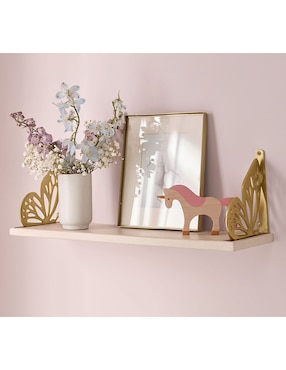Repisa Gold Butterfly de madera mango