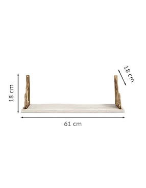 Repisa Gold Butterfly de madera mango