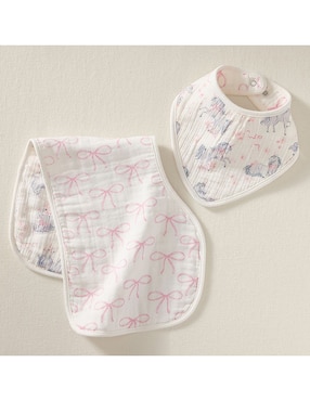 Set de repetidores para bebé Unicorn Bows de algodón 2 piezas