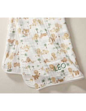 Cobija de tejido plano Lion Family para bebé