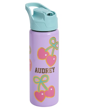Termo de acero inoxidable Mackenzie SCL Cherry Bows con tapa flip top 650 ml