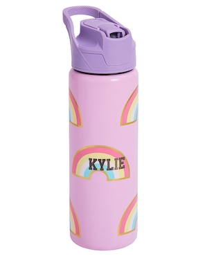 Termo de acero inoxidable Mackenzie SCL Rainbows con tapa flip top 650 ml