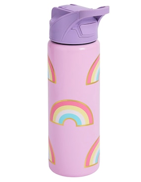 Termo de acero inoxidable Mackenzie SCL Rainbows con tapa flip top 650 ml