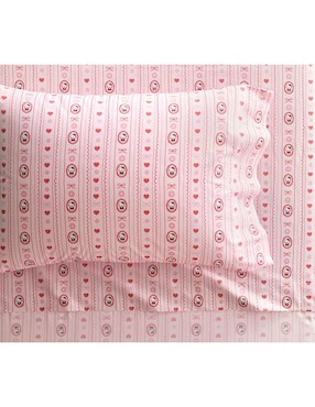 Juego de sábanas de algodón 200 hilos Hello Kitty Valentines