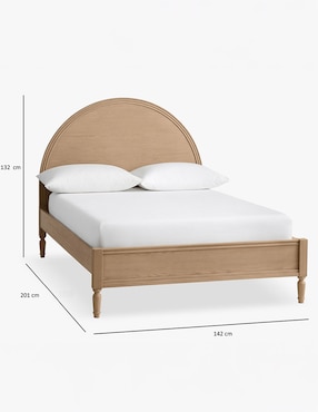 Cama Aubrey de madera matrimonial