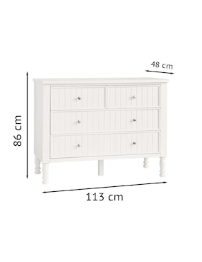Cómoda Catalina de madera álamo