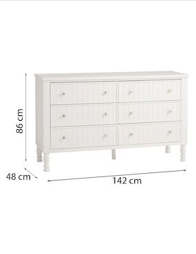 Cómoda Catalina de madera de álamo
