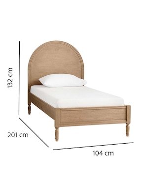 Cama Aubrey de madera individual