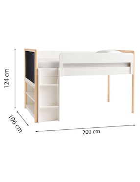 Cama Avery de madera individual