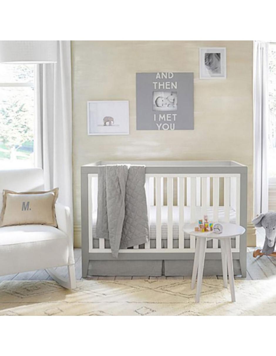 SET COBIJAS LINEN, CUNA, GRIS UNISEX