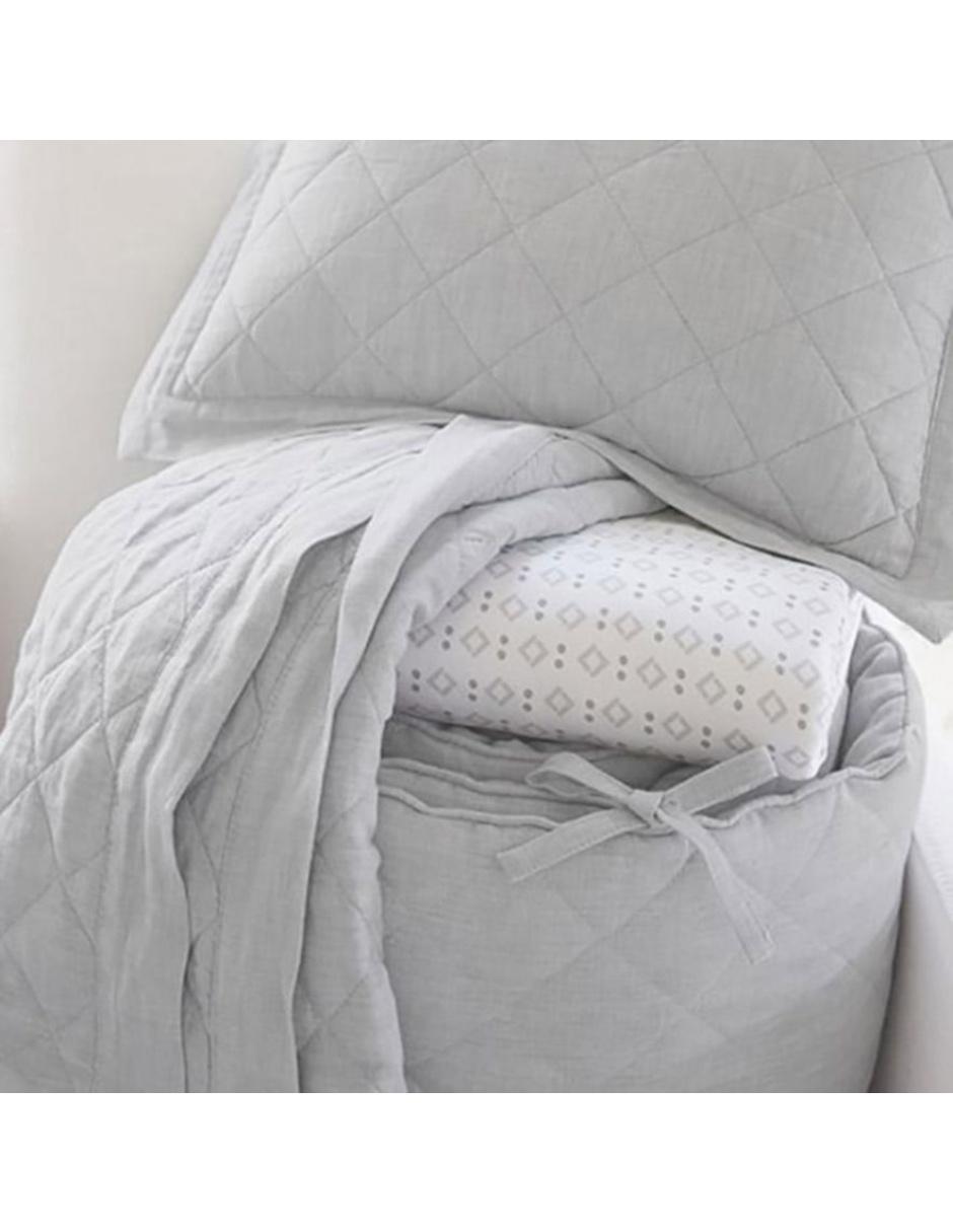 SET COBIJAS LINEN, CUNA, GRIS UNISEX