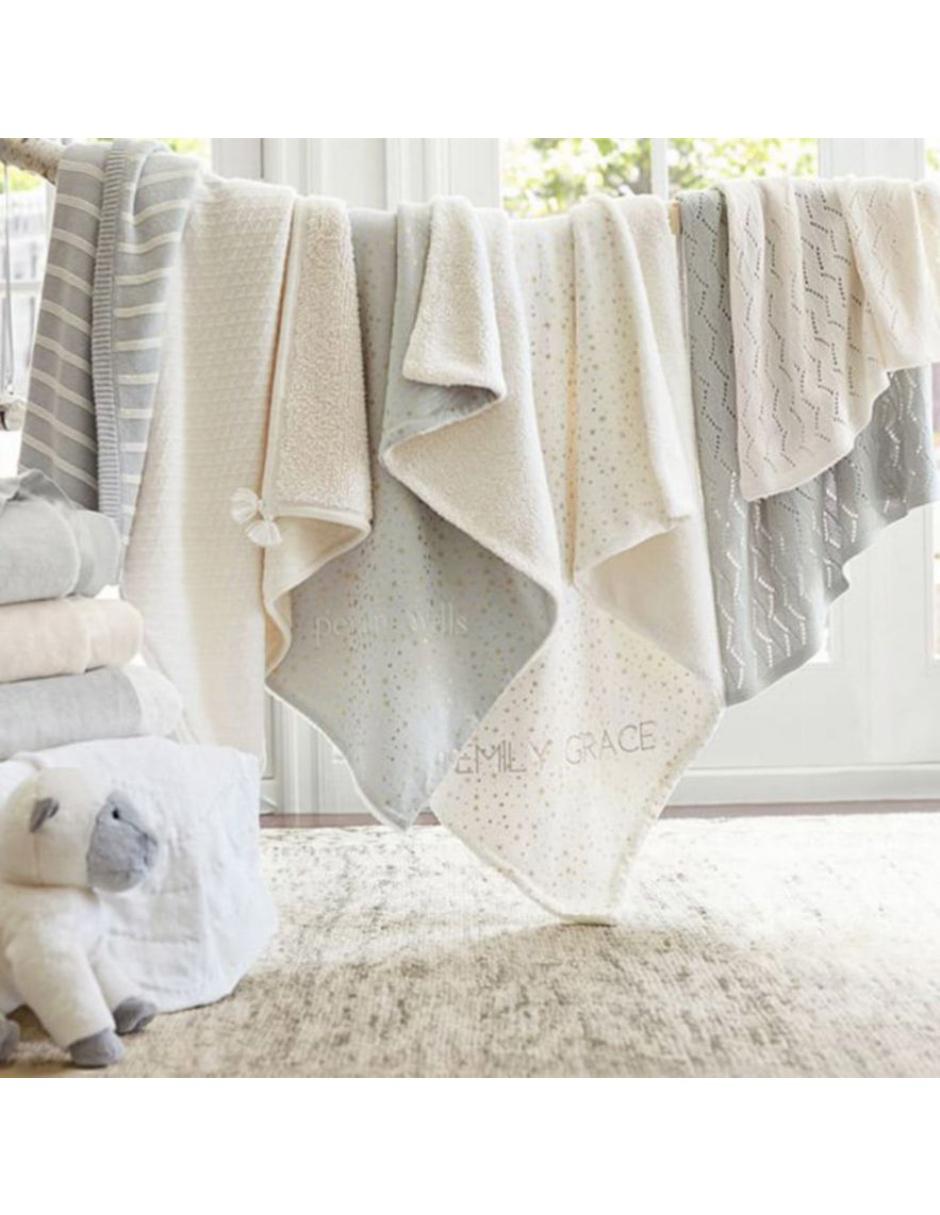 COBIJA LUXE KNIT, INFANTIL, GRIS