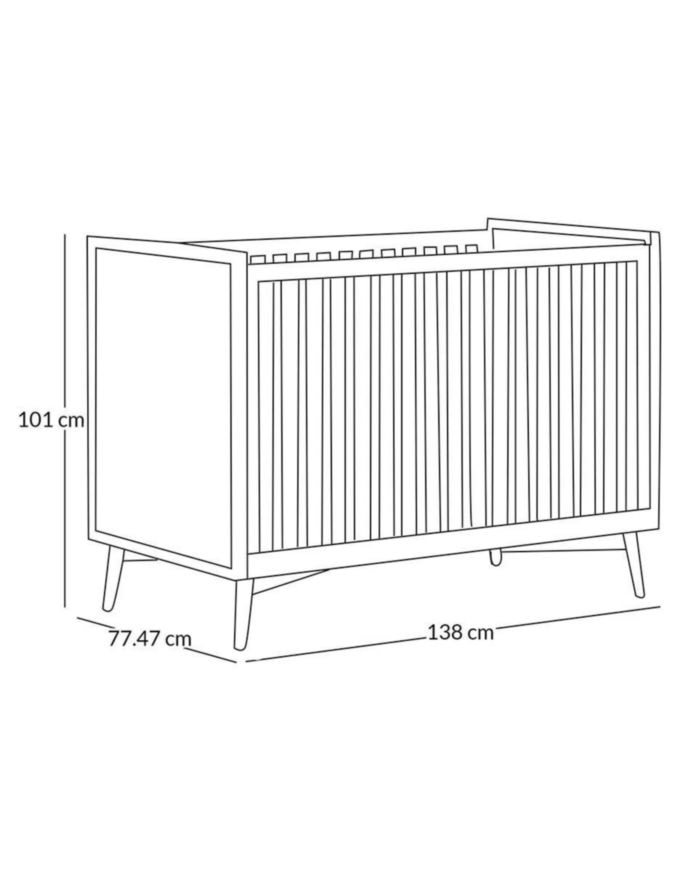 Cuna convertible a cama infantil Mid Century 10
