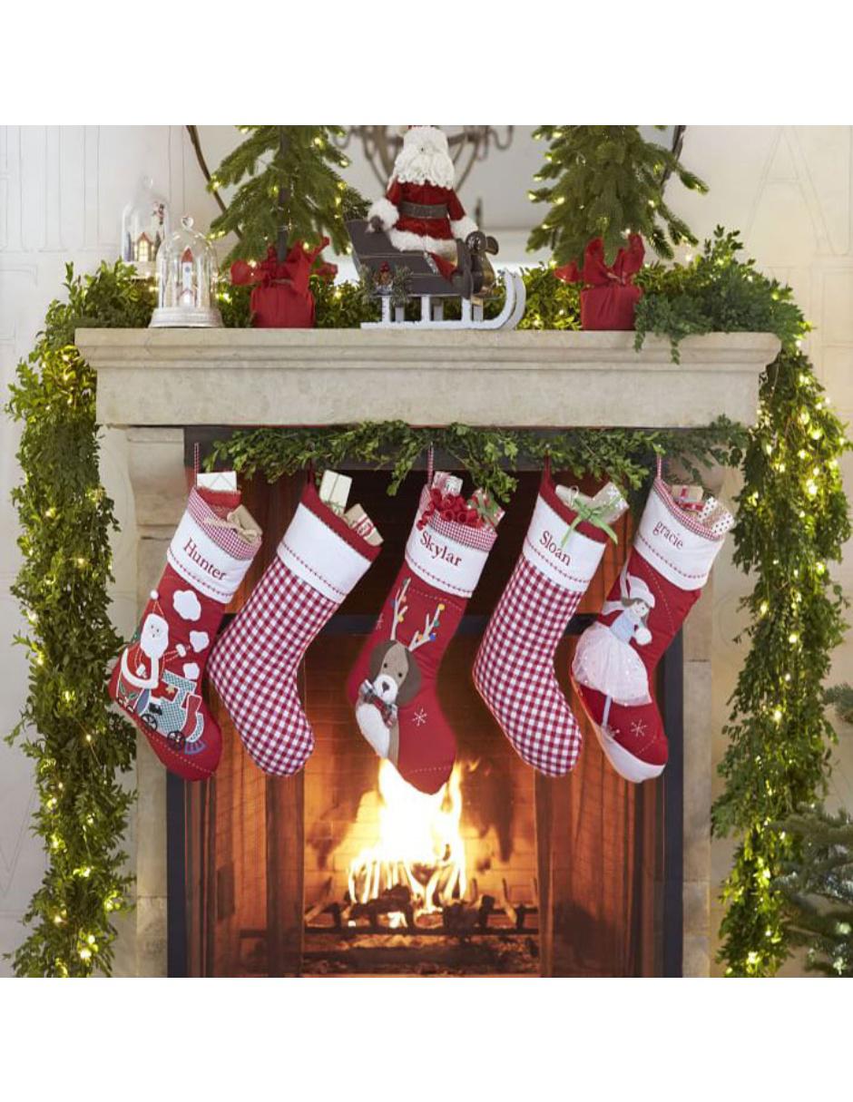 Bota navideña Quilted Christmas Stocking estampado navideño 2