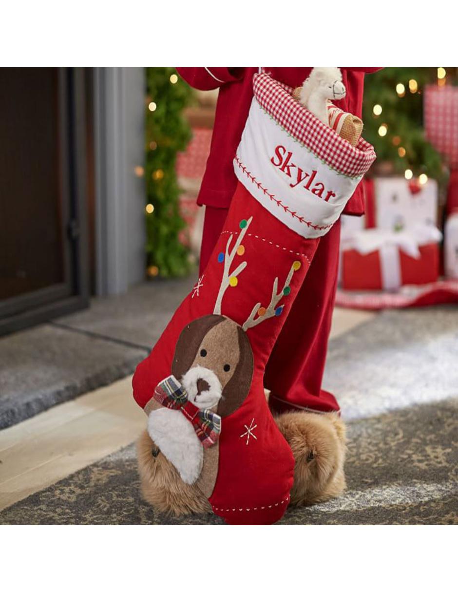 Bota navideña Quilted Christmas Stocking estampado navideño 3