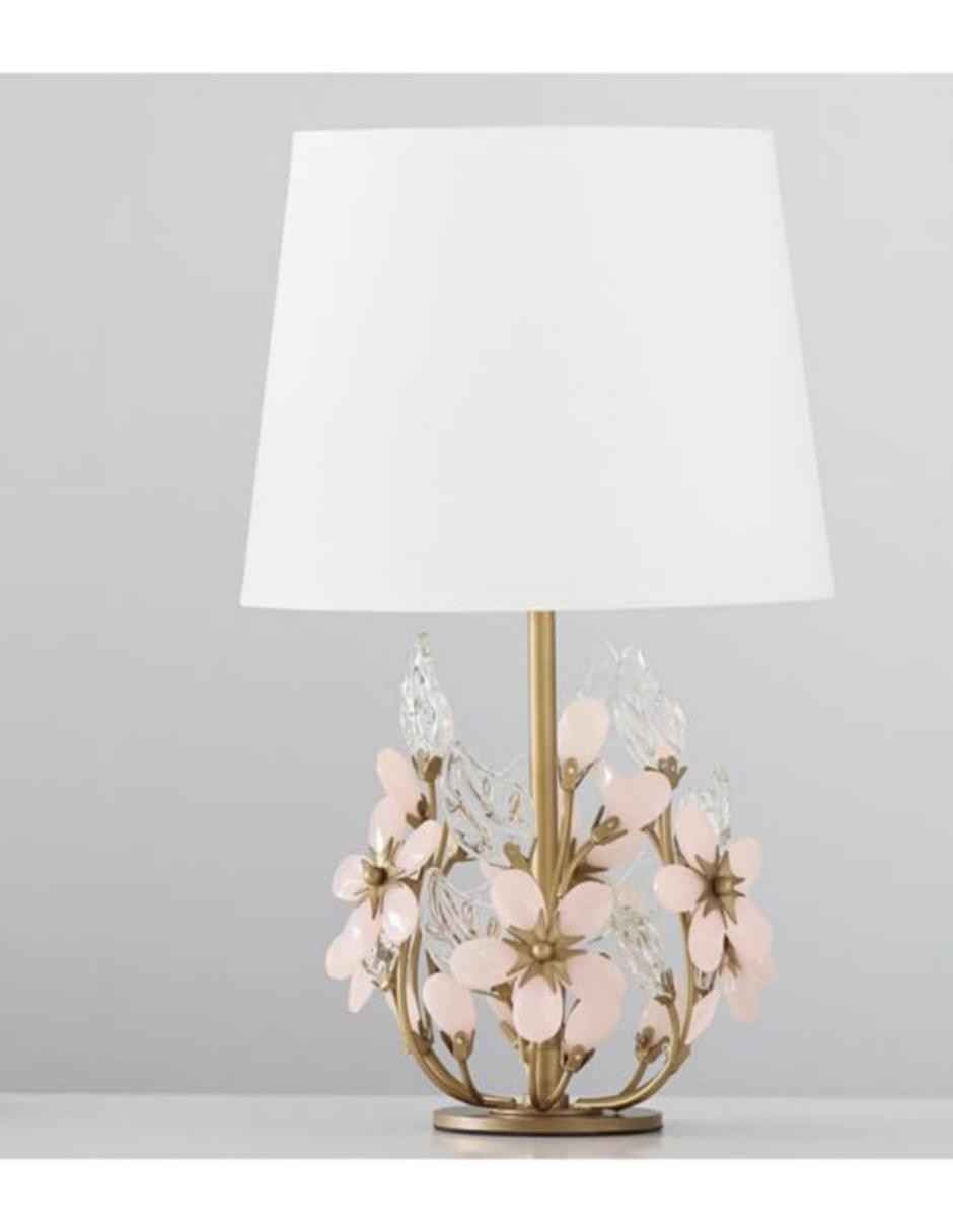 Lámpara de flores para la habitación de la niña Lámpara de mesa con  estampado floral Linda lámpara de noche de madera para niños Lámpara de  escritorio Rosa -  España