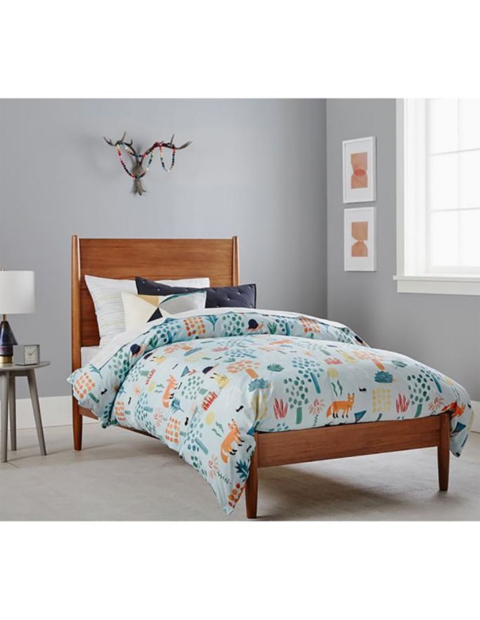 Cama Mid Century de madera individual 2