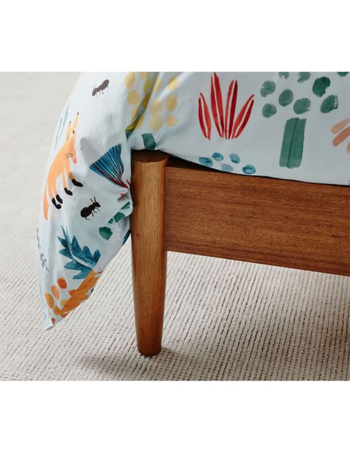 Cama Mid Century de madera individual 5
