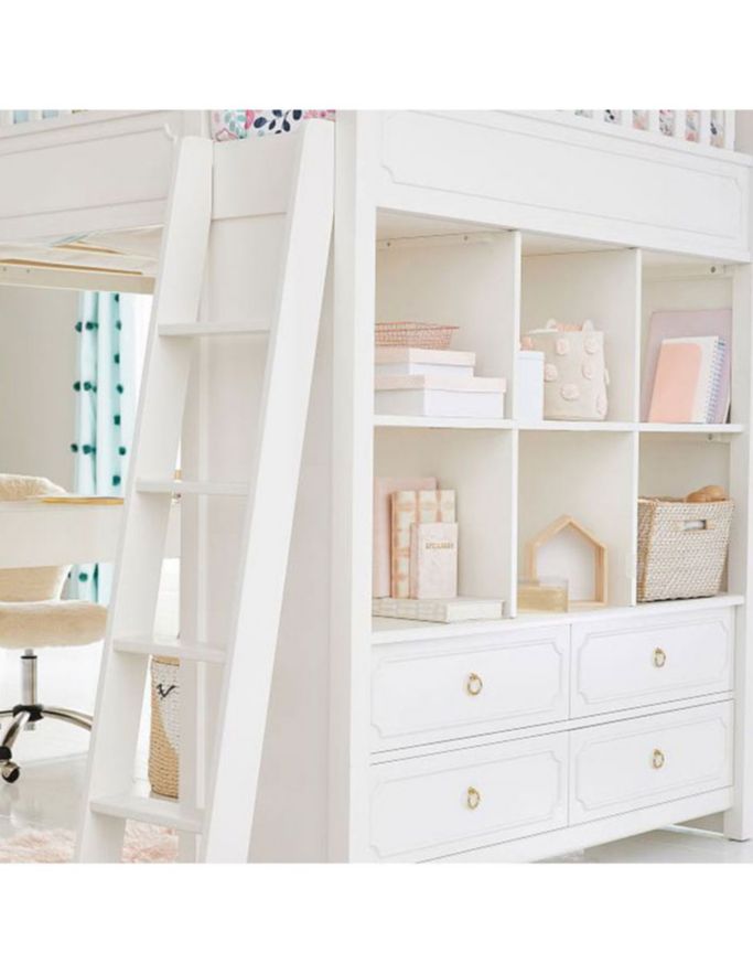 Cama loft Ava Regency Stair de madera matrimonial 10