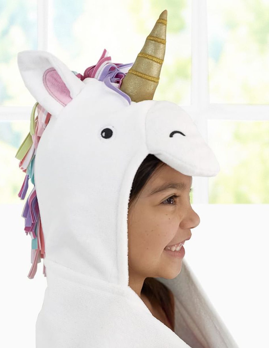 Toalla con gorro Unicorn de algodón infantil 4