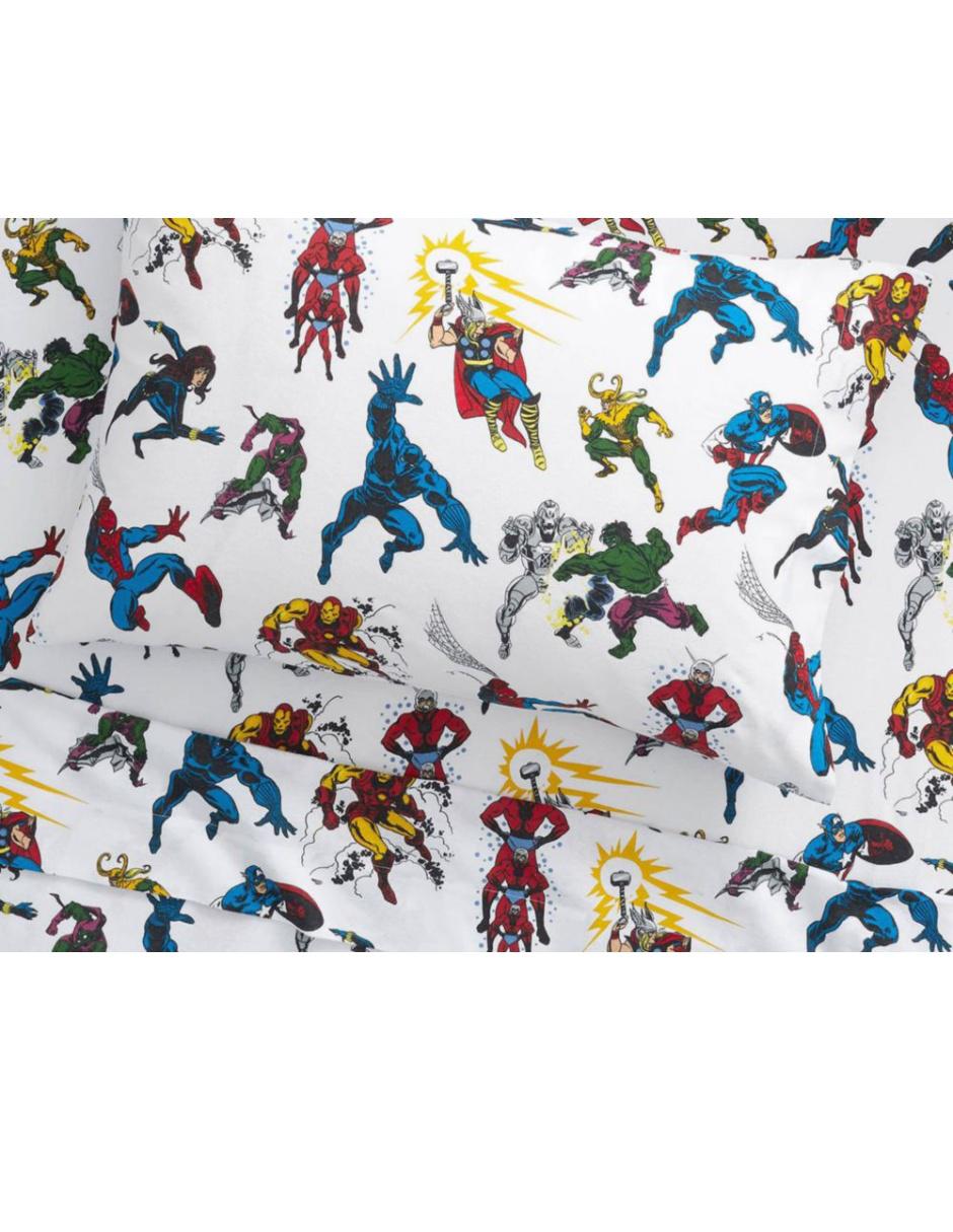 Juego de sábanas de algodón 200 hilos Marvel Heroes