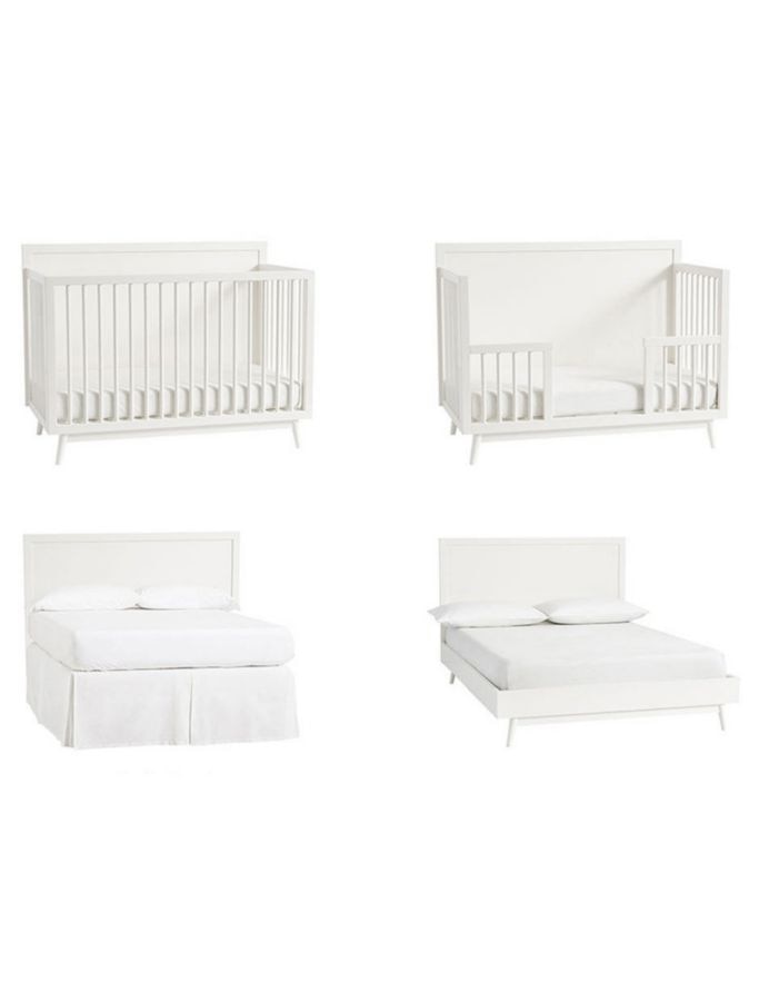 Set de conversión de cuna a cama matrimonial Mid Century 4
