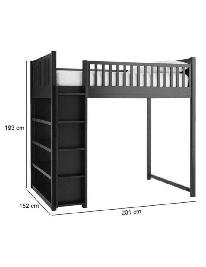 Cama loft Camp de madera matrimonial 12