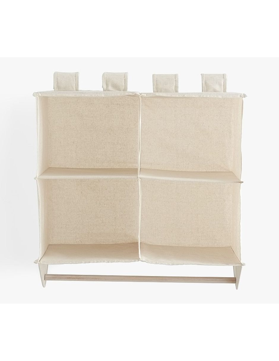 Canasta con forma rectangular Double Bar de algodón