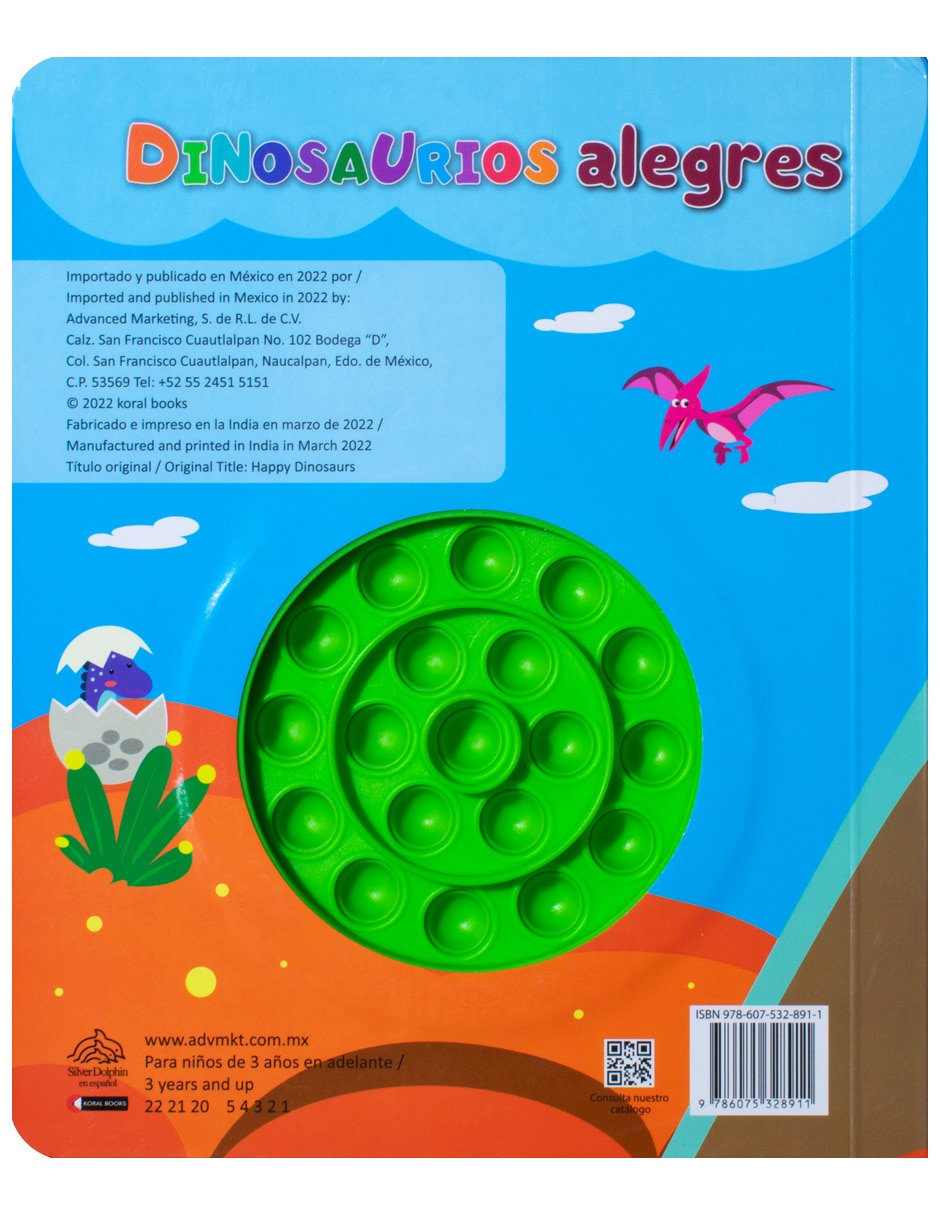 Libro Apretando burbujas: dinosaurios alegres de Silver Dolphin 2