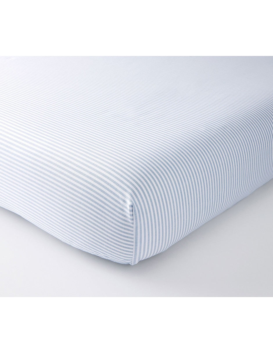 Sábana para cajón de algodón orgánico chambray stripe