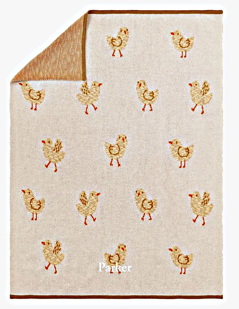 Cobija de tejido plano Intarsia Chick para bebé 1