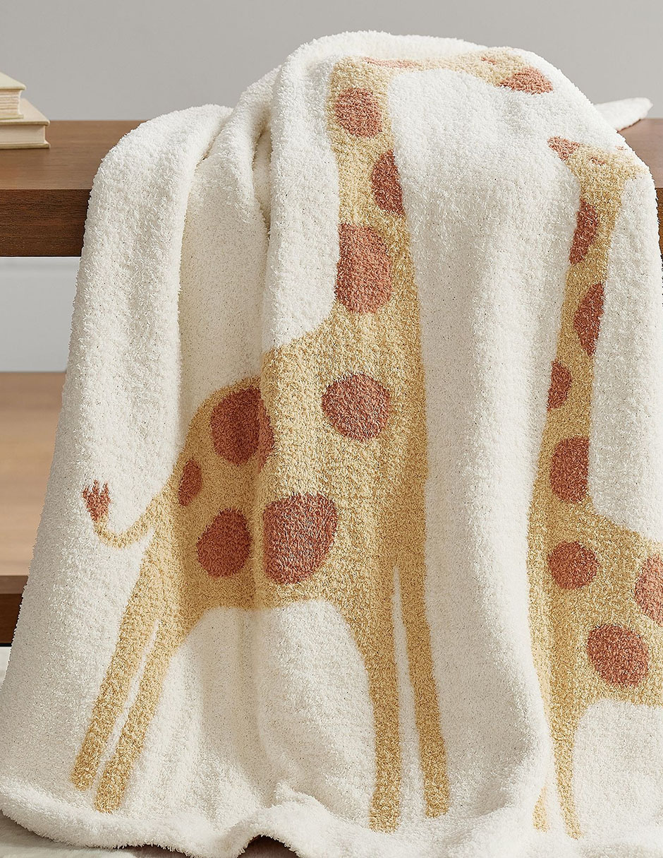 Cobija de tejido plano Fuzzy Giraffe 2