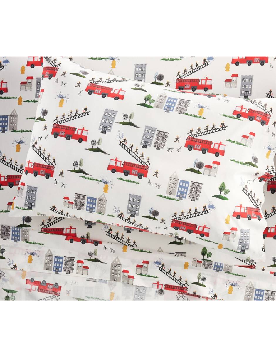 Juego de sábanas de algodón 200 hilos Firetruck Juego de sábanas de algodón 200 hilos Firetruck