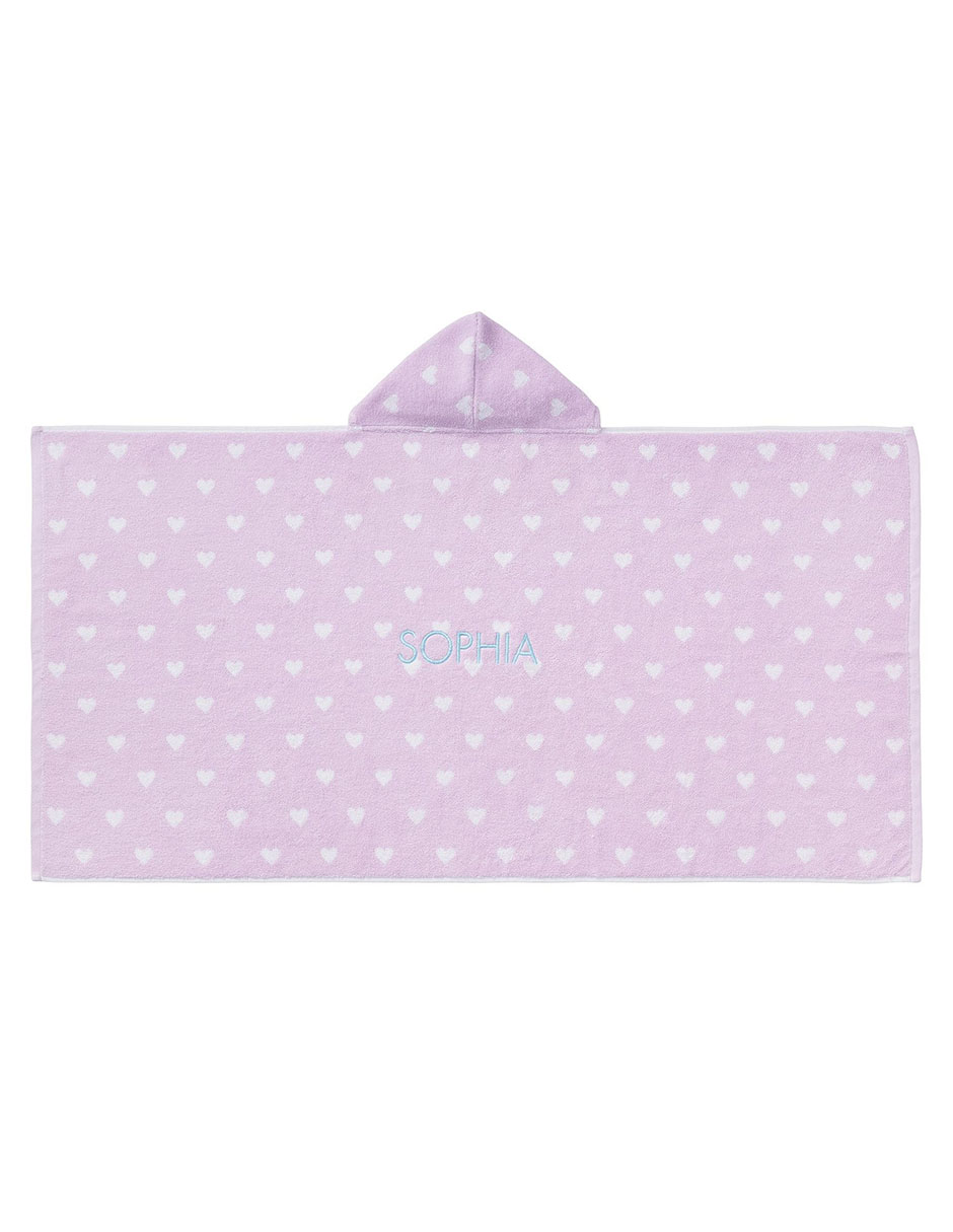 Toalla con gorro Heart de algodón infantil