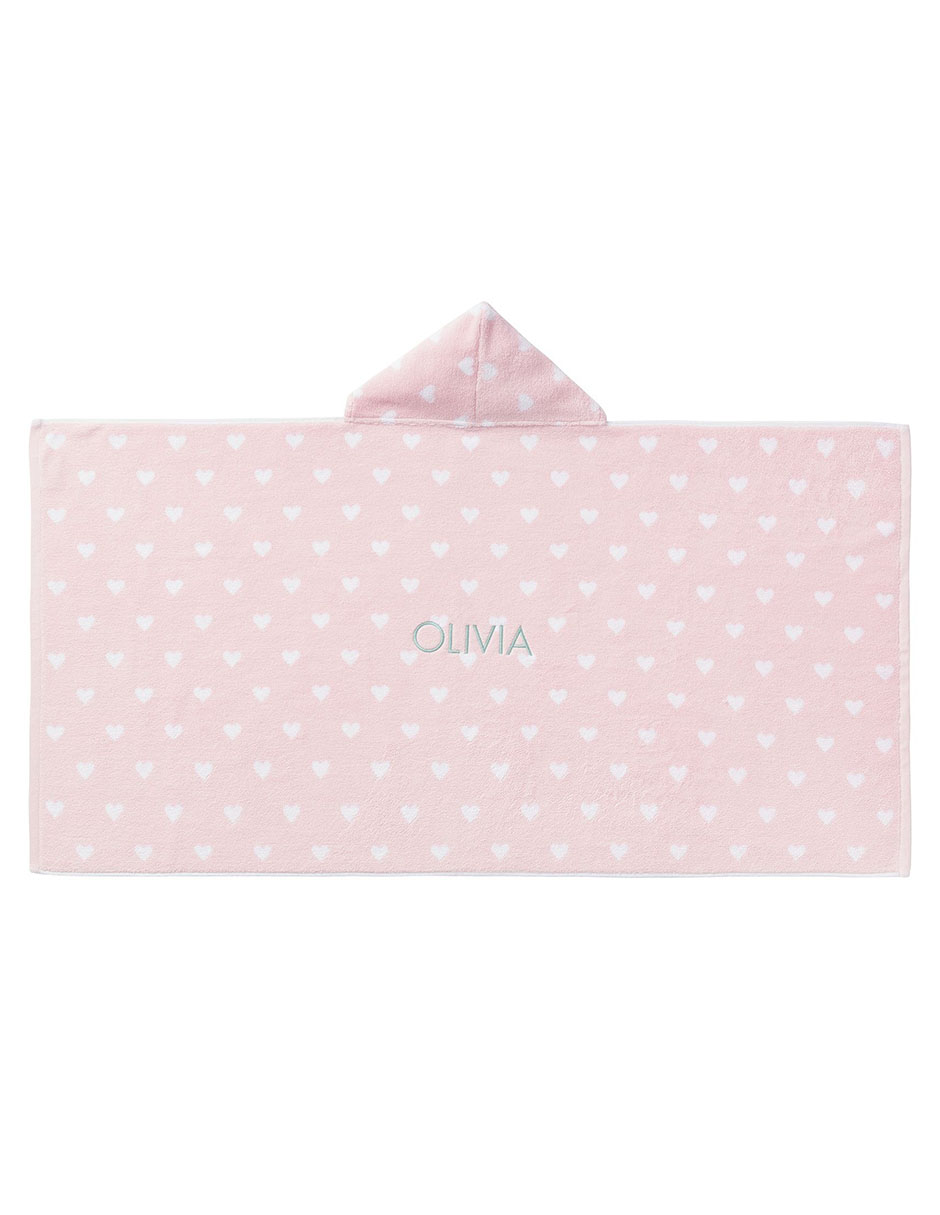 Toalla con gorro Heart de algodón infantil
