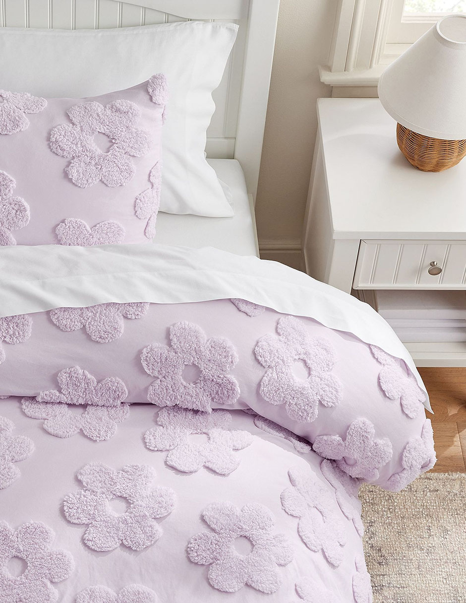 FUNDA DUVET TEXTURED DAI, MAT-QS, LILA
