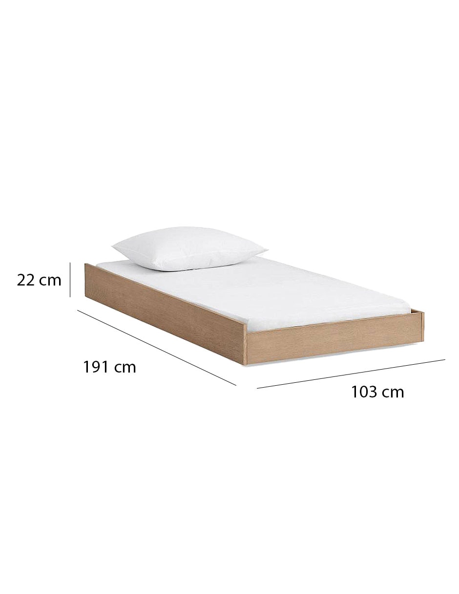 Cama baja Charlie de madera individual 3
