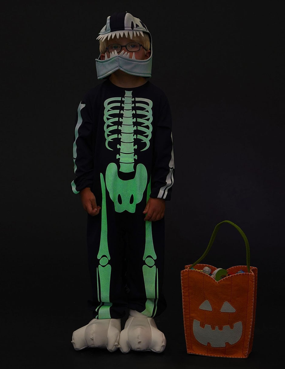 Disfraz de Halloween Skeleton de dinosaurio para niño
