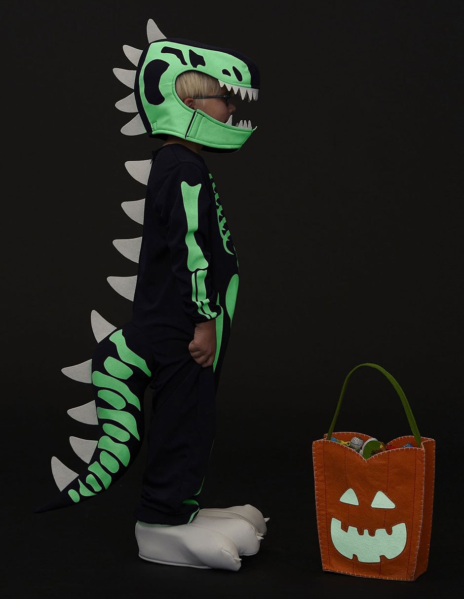Disfraz de Halloween Skeleton de dinosaurio para niño